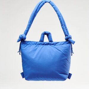Ona Soft Bag Blue Quilted Tote with Padded Handle